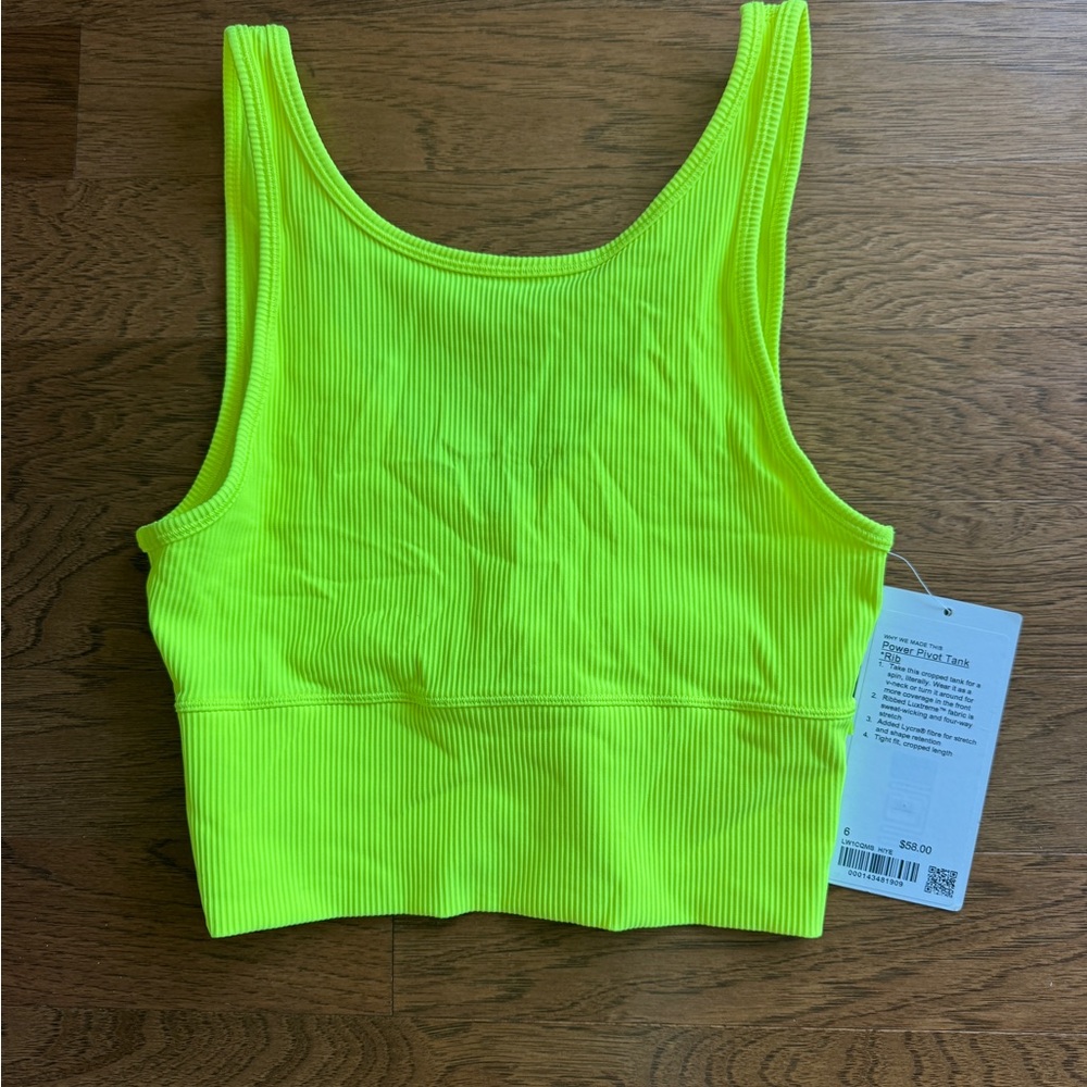 lululemon athletica Neon Yellow Tank Top